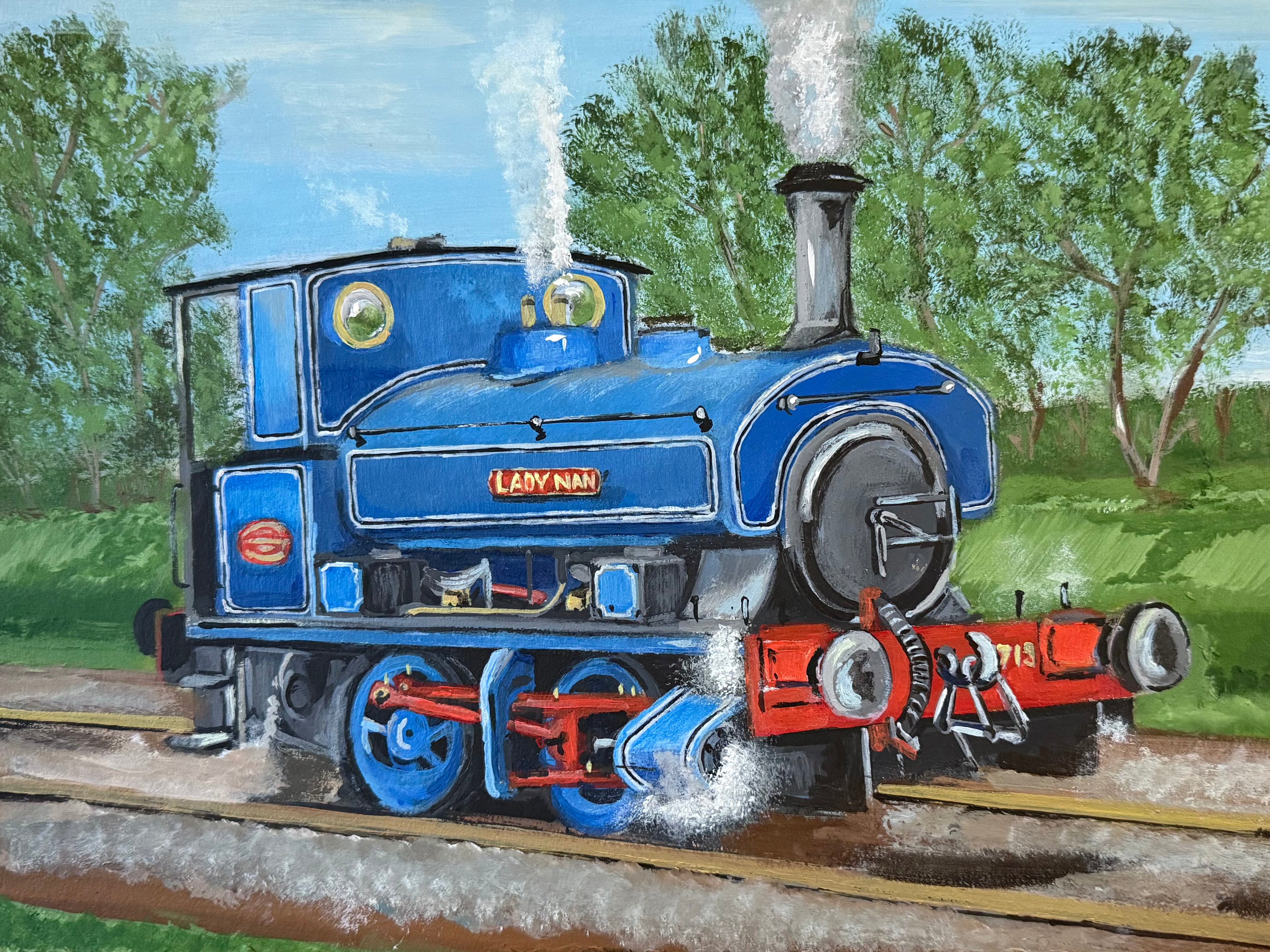 Lady Nan Barclay Steam Engine - Mini Greetings Cards (Pack of 4) (A6)