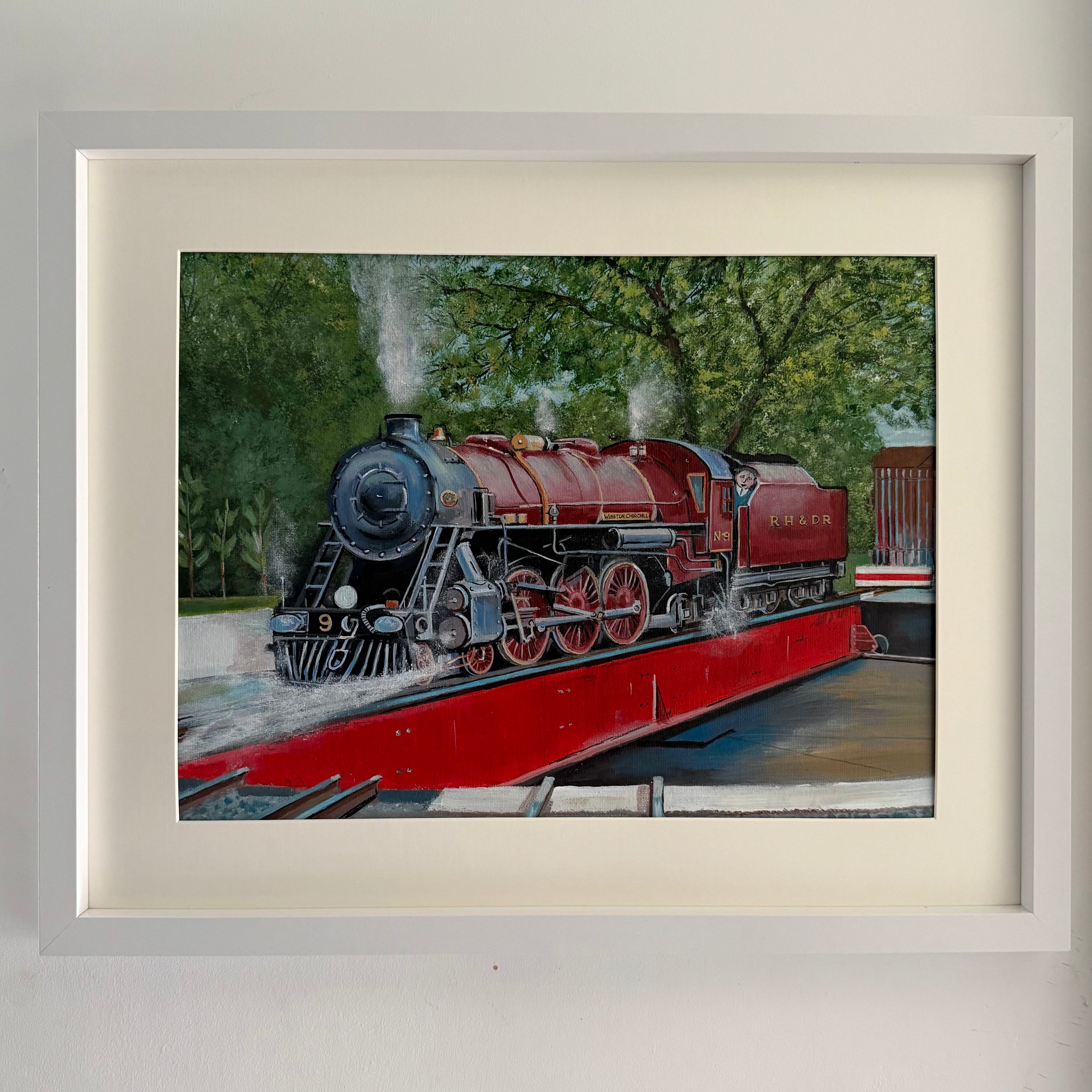 Romney Hythe & Dymchurch Railway - Winston Churchill - Original Framed Painting